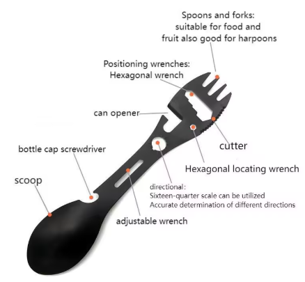 Cuchillo multifuncional con silbato para acampada