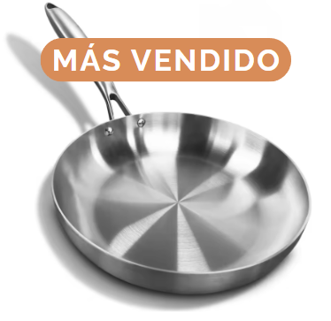 Sartén de acero inox libre de teflón