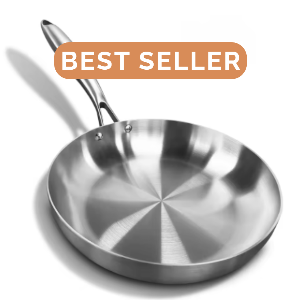 Teflon-free stainless steel frying pan